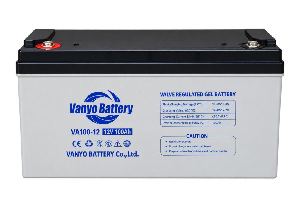 Vanyo VA100-12 12V 100Ah Valve Regulated Gel Battery