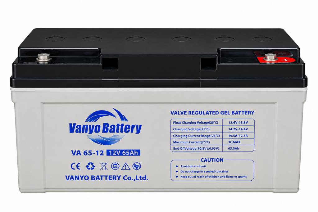 Vanyo VA65-12 12V 65Ah Valve Regulated Gel Battery
