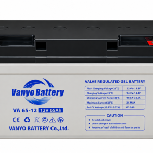 Vanyo VA65-12 12V 65Ah Valve Regulated Gel Battery